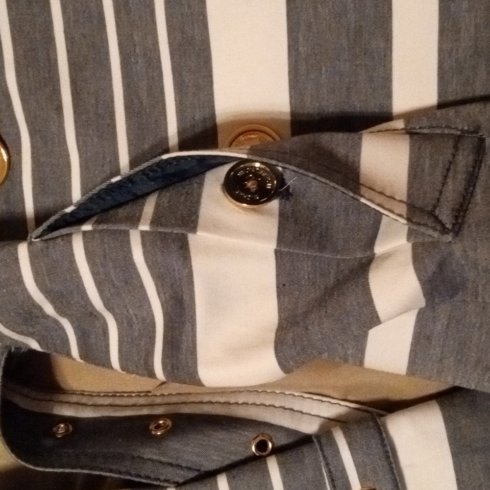 Michael Michael Kors Striped Trench Coat  TAGS TAGS TAGS - Picture 9 of 10